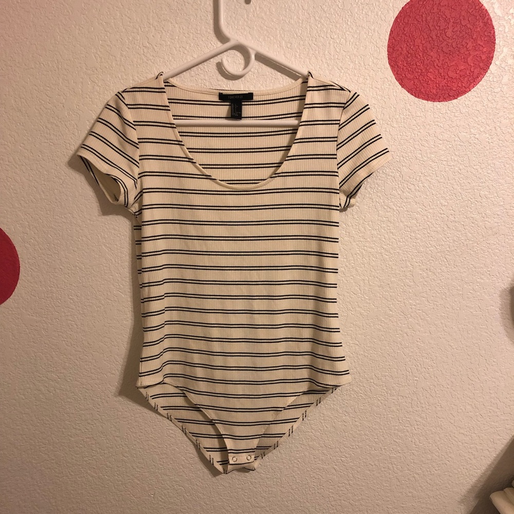 Black and White Stripped Body Suit